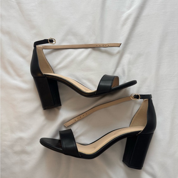 Black Ankle Strap Heels - Picture 1 of 1